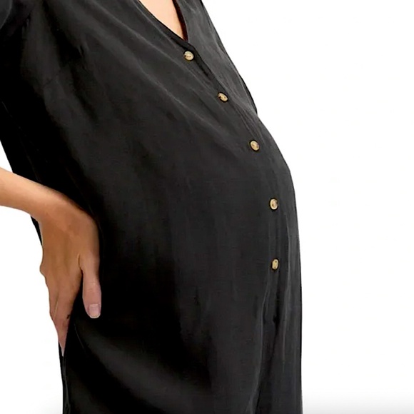 HATCH The Noelle Jumpsuit Maternity Linen Blend Black - Picture 6 of 16